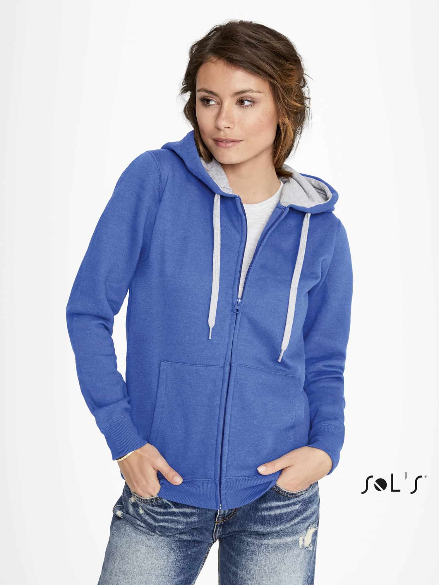 Sudadera mujer con capucha contrastada y cremallera Soul Women